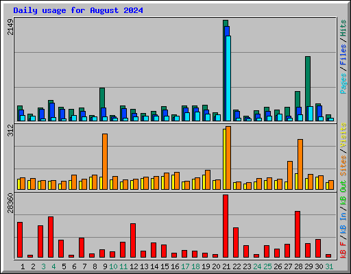 Daily usage for August 2024