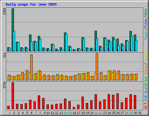Daily usage for June 2025