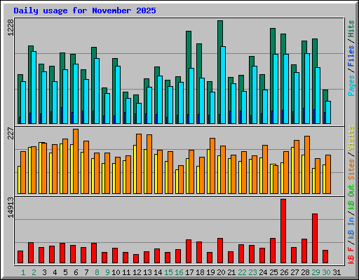Daily usage for November 2025