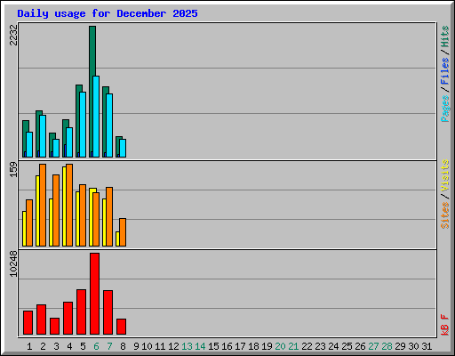 Daily usage for December 2025