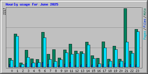 Hourly usage for June 2025