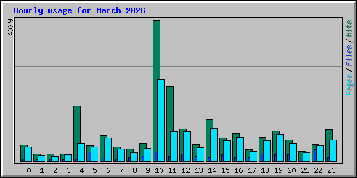 Hourly usage for March 2026