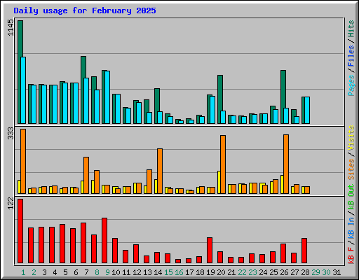 Daily usage for February 2025