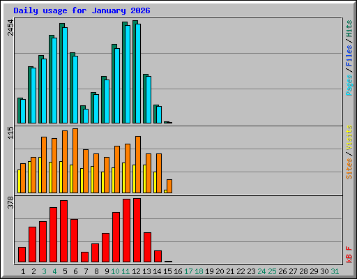 Daily usage for January 2026