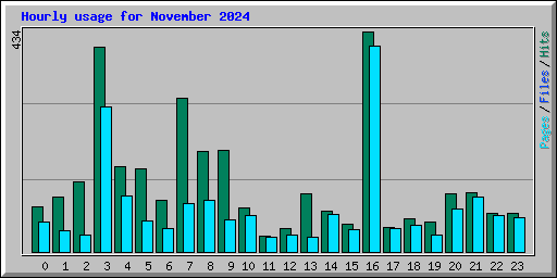 Hourly usage for November 2024