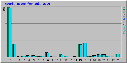 Hourly usage for July 2025
