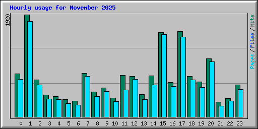 Hourly usage for November 2025